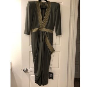 Zhivago Eye of Horus Midi Dress in Khaki